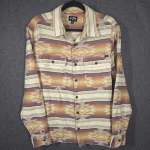 Billabong Mens Long Sleeve Button-Up Shirt Southwest Aztec Mens Size Small Y2K‎